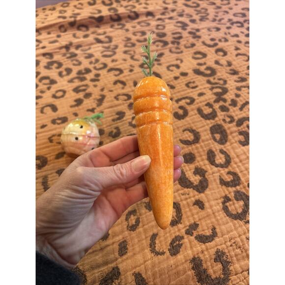 Vintage Onxy Alabaster Marble Carrot Pineapple Stone Fruit Basket Pieces - Picture 5 of 5